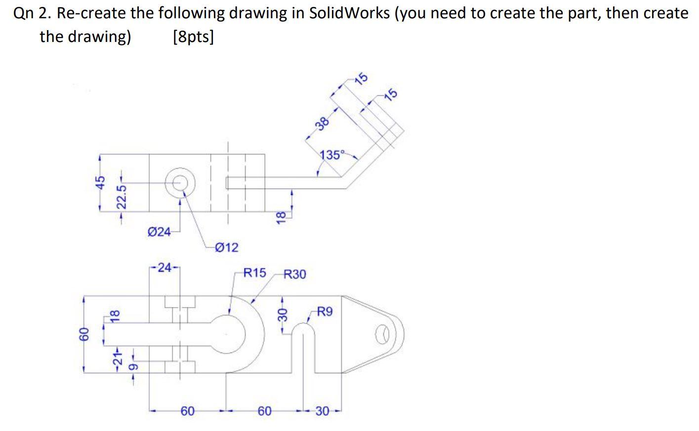 Solved Show step by step how to do the part on Solidworks, | Chegg.com