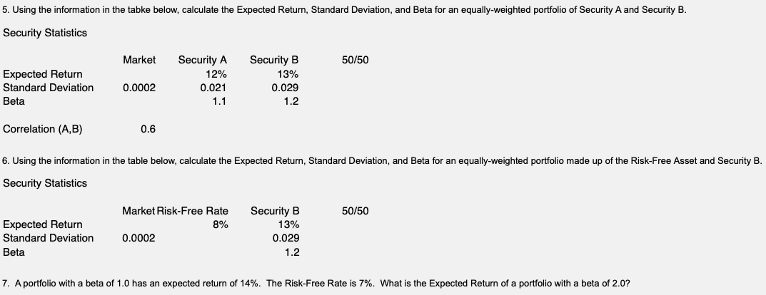 Solved 5. Using the information in the tabke below, | Chegg.com