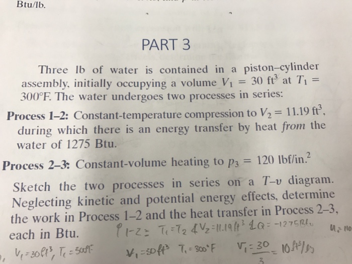 Solved I Just Want To Know How To Solve Work For Process 1 | Chegg.com