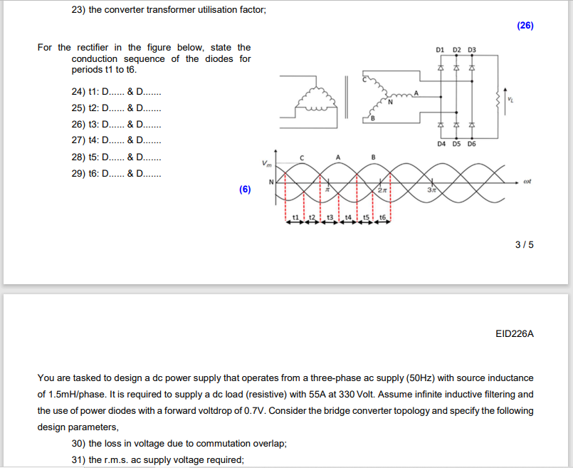 Solved The Voltage Waveforms Shown Below Are Obtained From A | Chegg.com