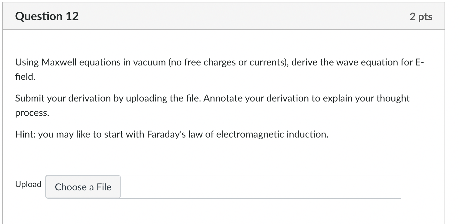 Solved Using Maxwell Equations In Vacuum (no Free Charges Or | Chegg.com