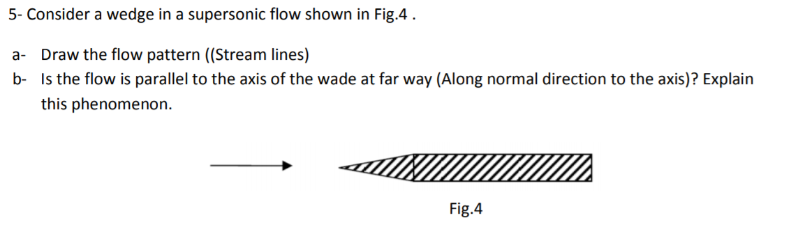 Solved 5- Consider a wedge in a supersonic flow shown in | Chegg.com