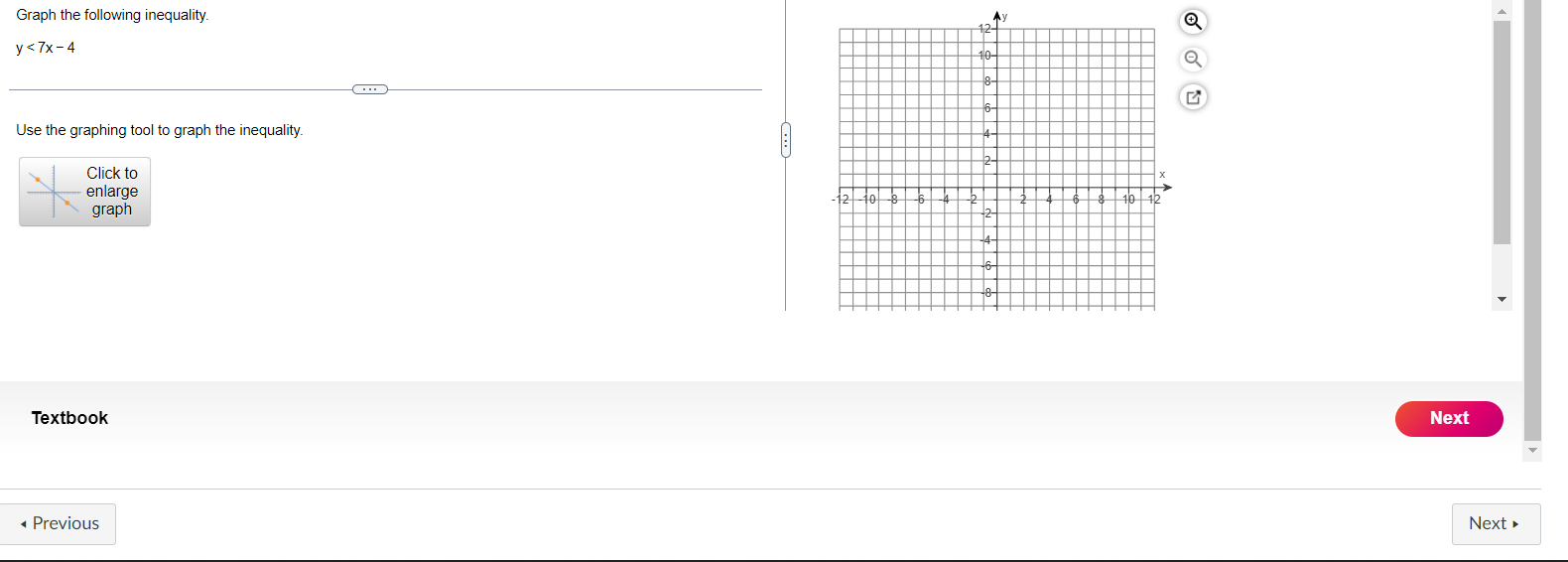 Solved Graph the following inequality. y