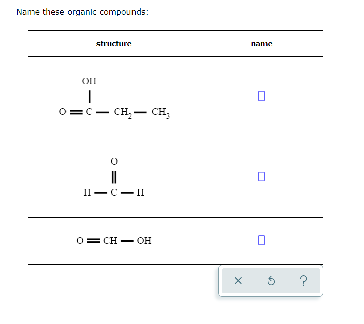 Solved Name These Organic Compounds: Structure Name OH | | Chegg.com