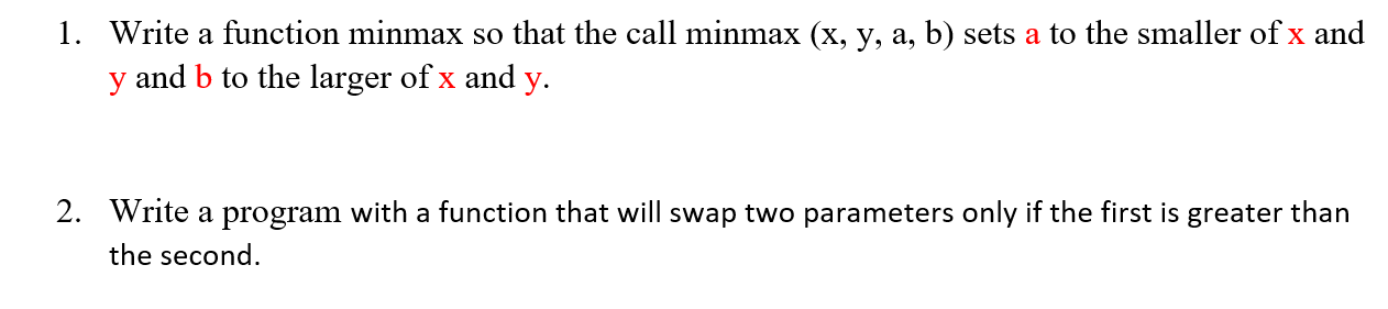 Solved 1. Write a function minmax so that the call minmax | Chegg.com