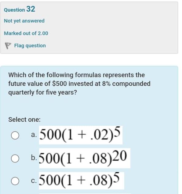 Solved Question 33 Not yet answered Marked out of 2.00 P | Chegg.com