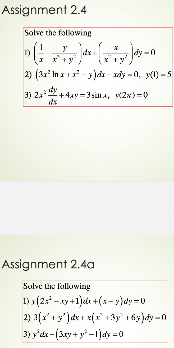 Solved Assignment 2 4 Solve The Following Dy 0 U 1 Dx Chegg Com