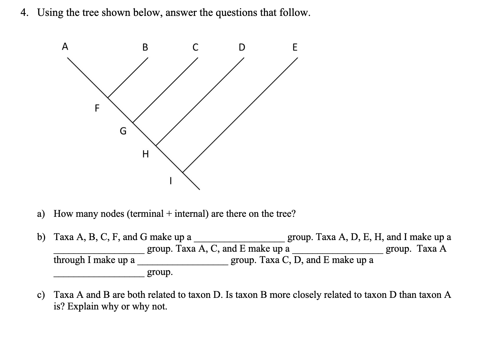 Solved 4. Using The Tree Shown Below, Answer The Questions | Chegg.com