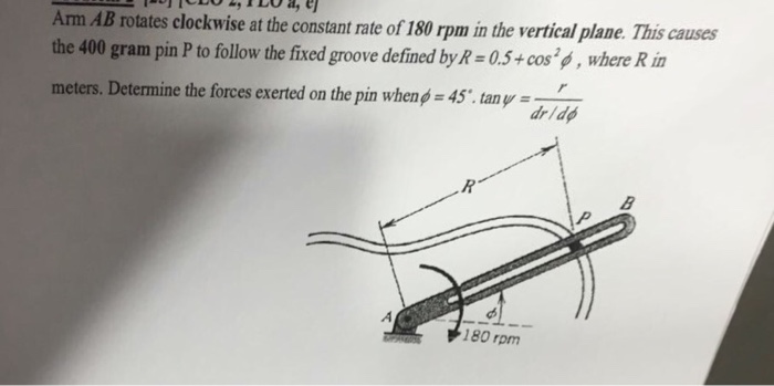 Solved Arm AB rotates clockwise at the constant rate of 180 | Chegg.com