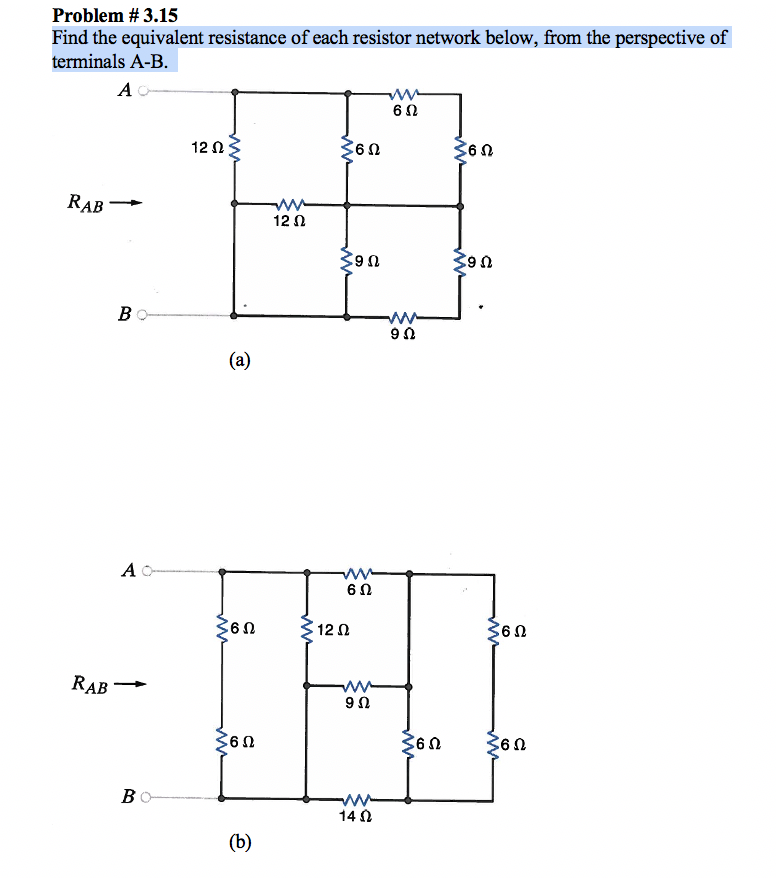 Solved Problem 3.15 Find the equivalent resistance of each