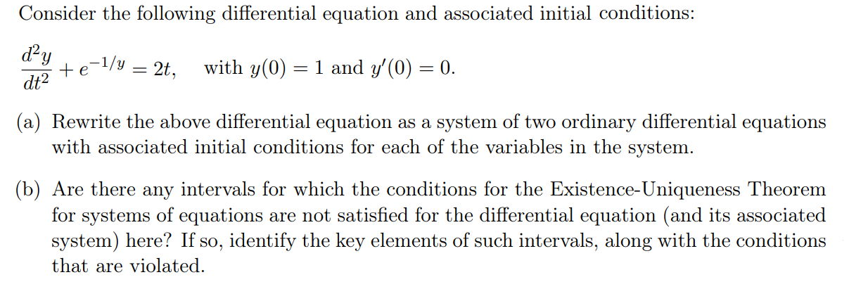 Solved Consider The Following Differential Equation And | Chegg.com