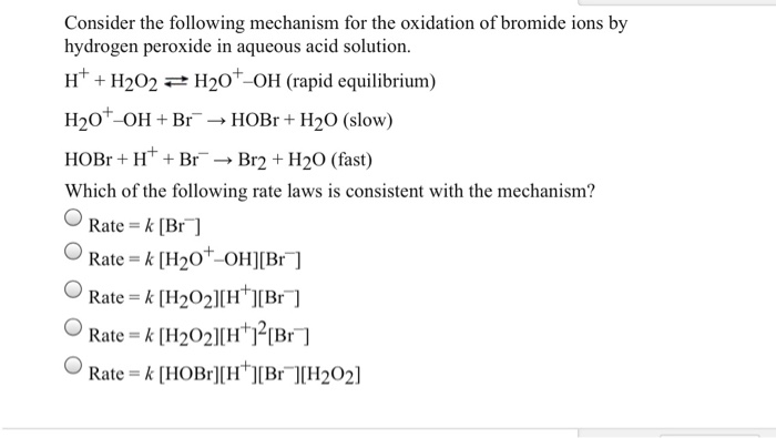 Solved Consider the following mechanism for the oxidation of | Chegg.com