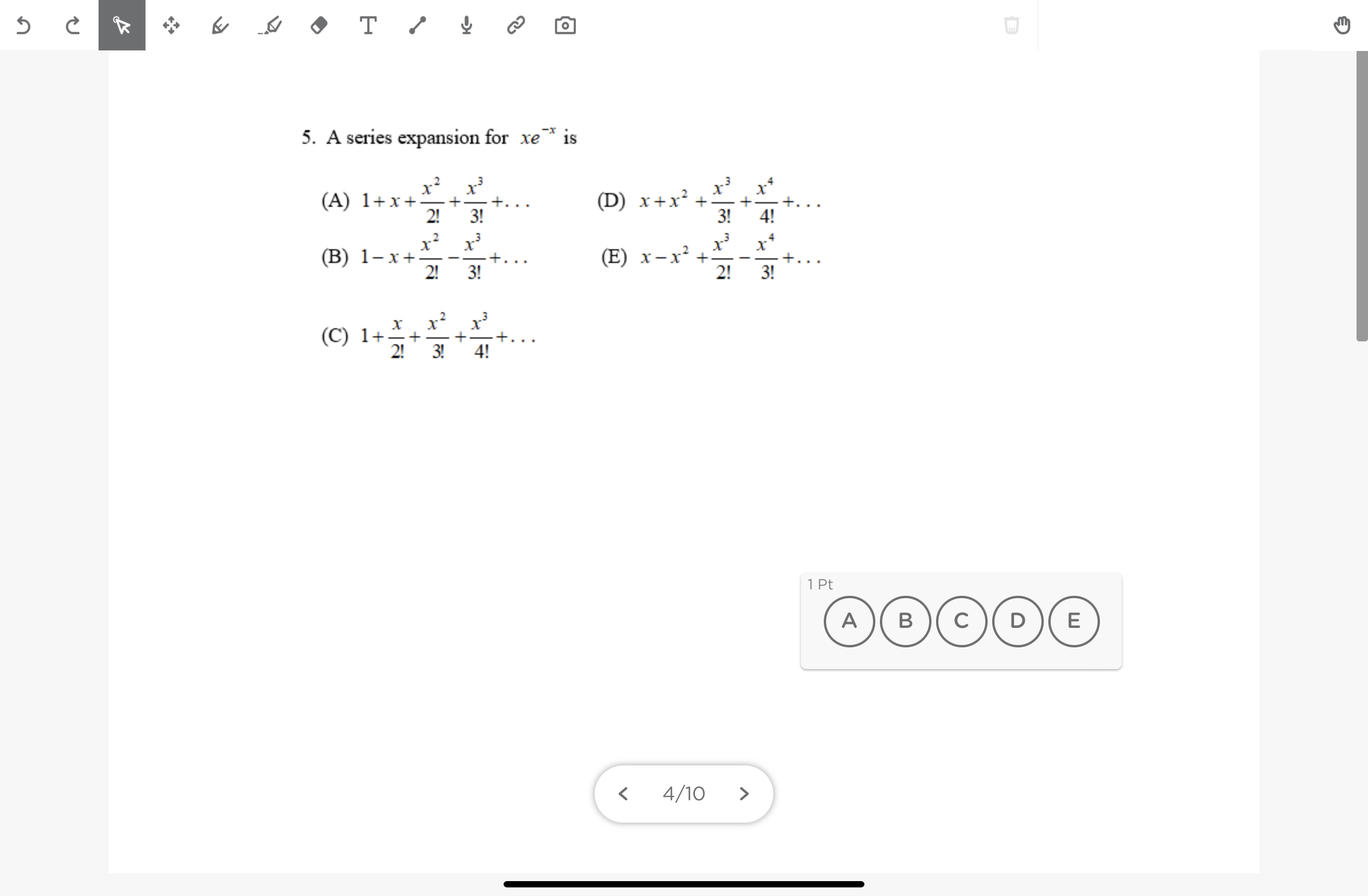 solved-5-a-series-expansion-for-xe-x-is-a-1-x-2-x2-3-x3-chegg