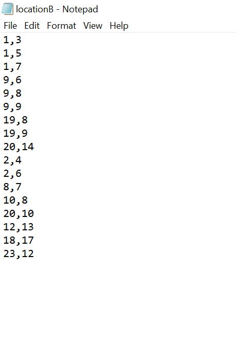 location - Notepad File Edit Format View Help 1,3 1,5 | Chegg.com