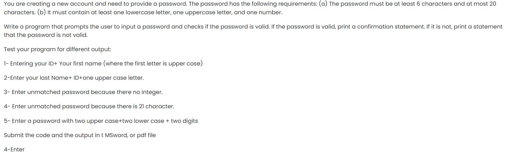 Solved You are creating a new account and need to provide a | Chegg.com