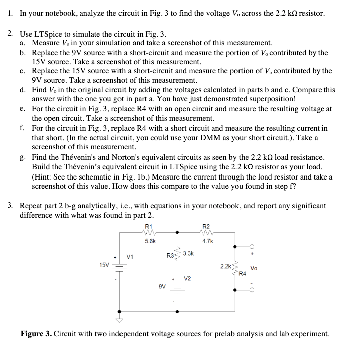 Solved 1. In your notebook, analyze the circuit in Fig. 3 to | Chegg.com