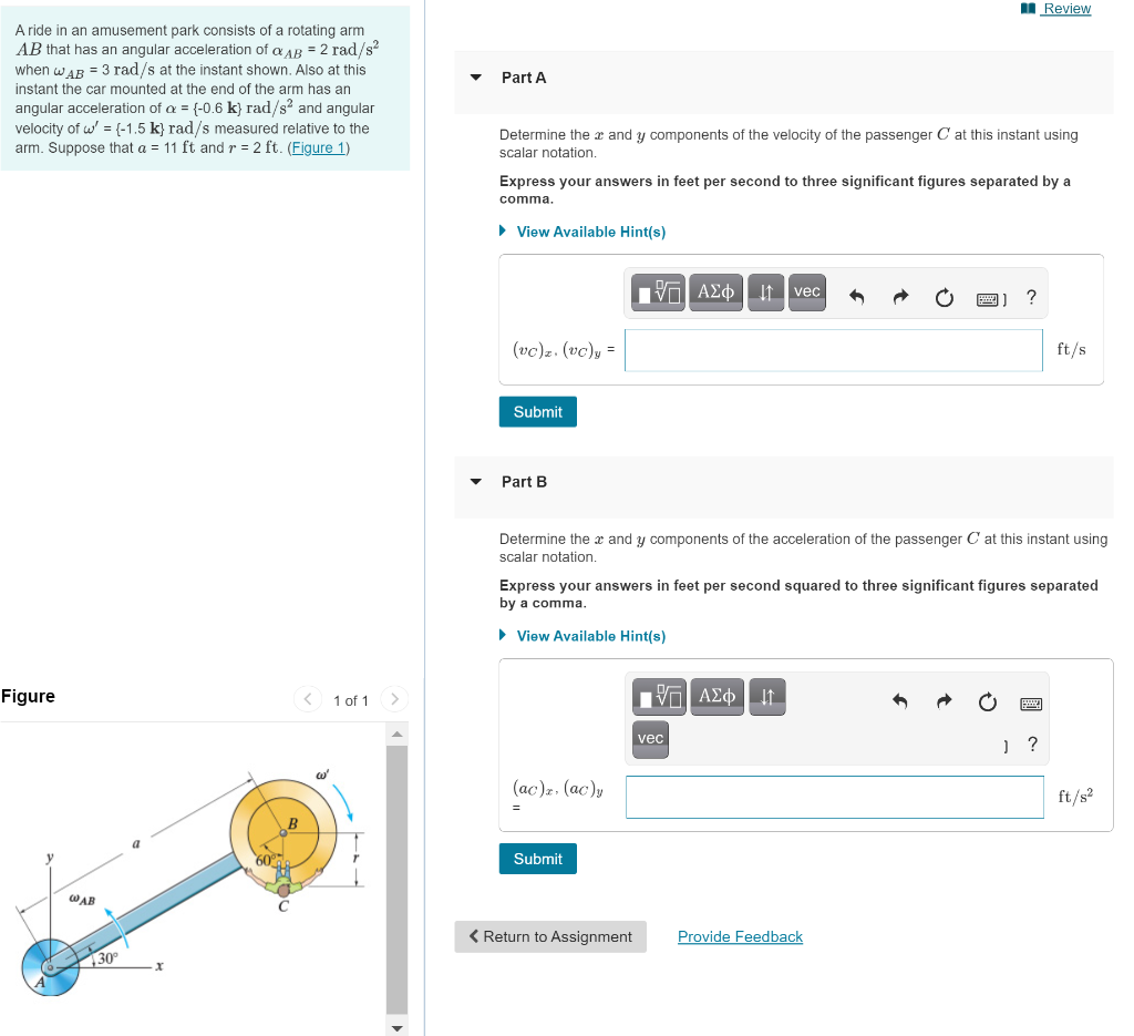 Solved Review Part A A ride in an amusement park consists of | Chegg.com