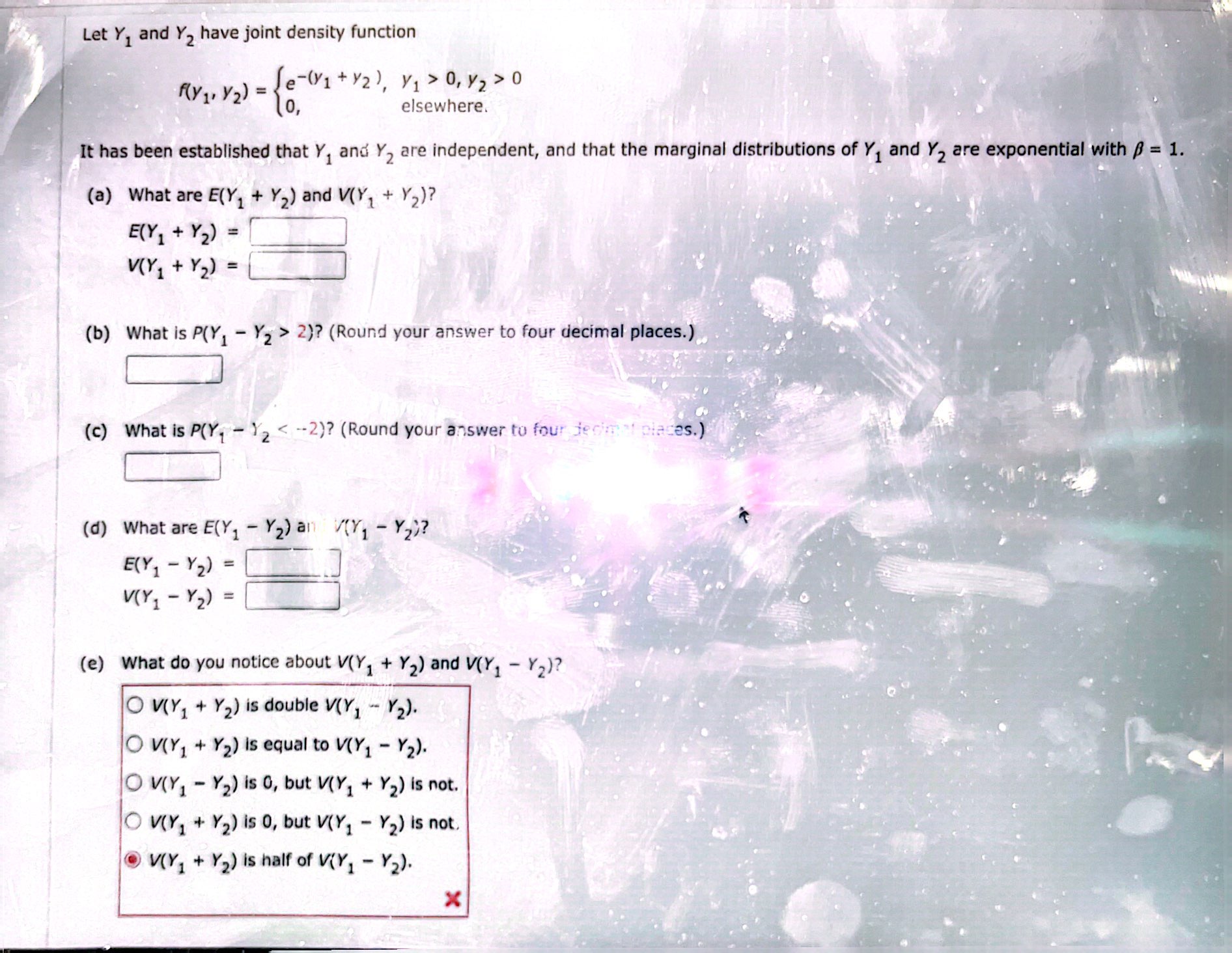 Solved Let Y1 And Y2 Have Joint Density Function