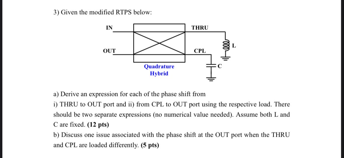 Solved 3) Given the modified RTPS below: a) Derive an | Chegg.com