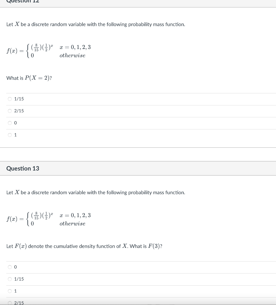 Solved Let X Be A Discrete Random Variable With The | Chegg.com