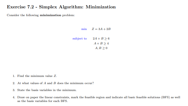 Solved Exercise 7.1 - Simplex Algorithm: Maximization | Chegg.com