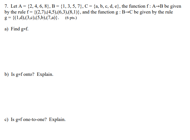 Solved 7. Let A = {2, 4, 6, 8}, B = {1, 3, 5, 7}, C = {a, B, | Chegg.com