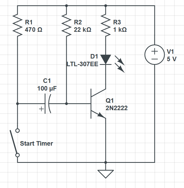 Solved R1 470 22 R2 22 K2 R3 1 K 2 + D1 Ltl-307ee V1 5 V C1 