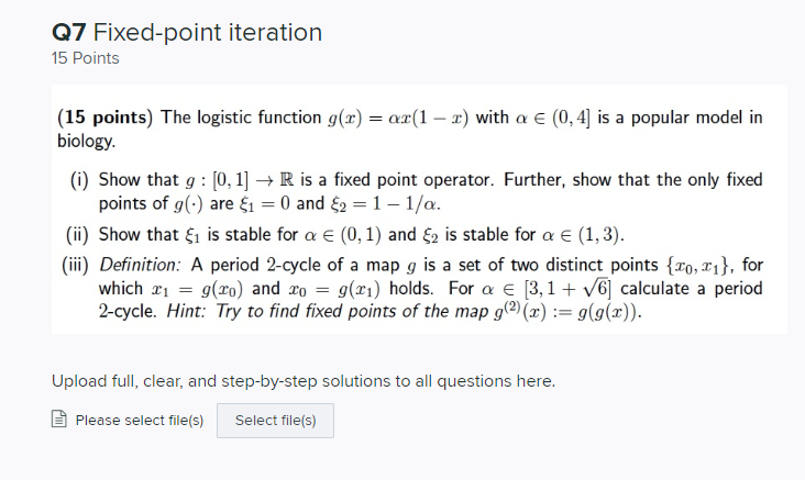 Solved Q7 Fixed-point iteration 15 Points (15 points) The | Chegg.com