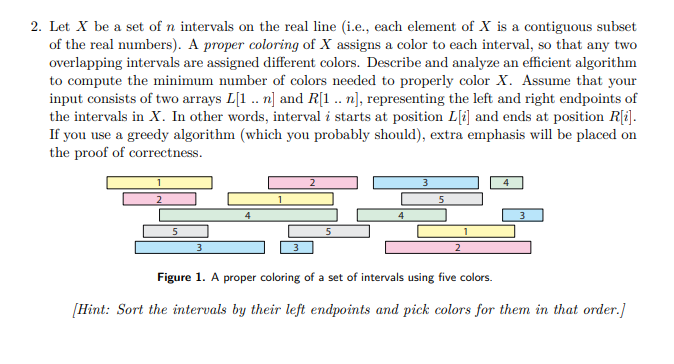 2. Let X be a set of n intervals on the real line | Chegg.com