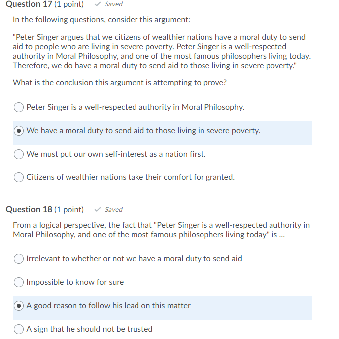 Solved Question 17 (1 point) Saved In the following | Chegg.com