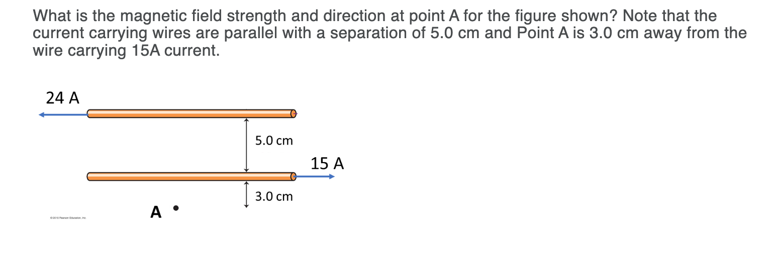 Solved What is the magnetic field strength and direction at | Chegg.com
