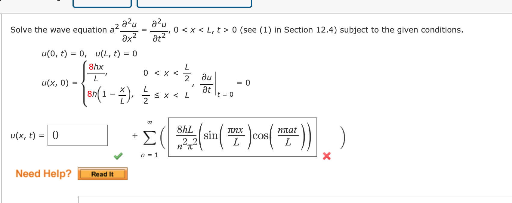 Solved Solve the wave equation | Chegg.com