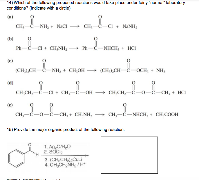 14 Which Of The Following Proposed Reactions Would Chegg Com