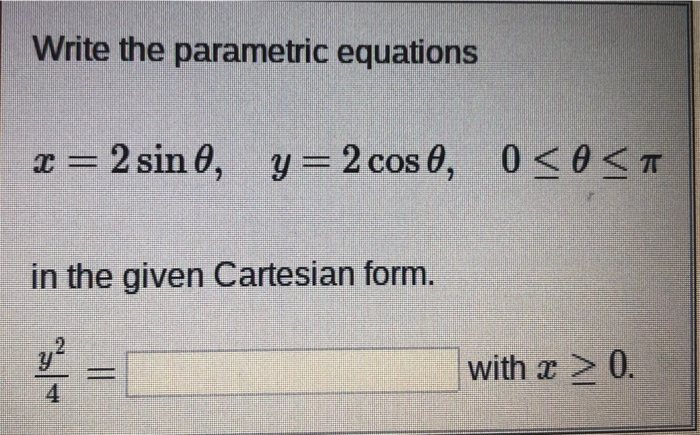 cartesian form of parametric equations calculator