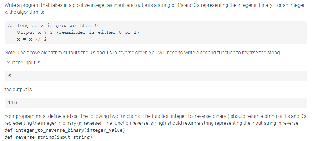 Solved Write a program that takes in a positive integer as | Chegg.com
