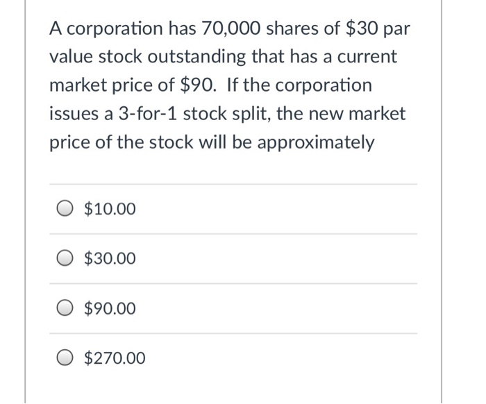 Solved A Corporation Has 70,000 Shares Of $30 Par Value | Chegg.com