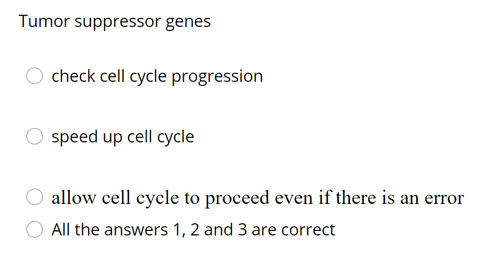 Solved Tumor suppressor genes check cell cycle progression Biology Diagrams