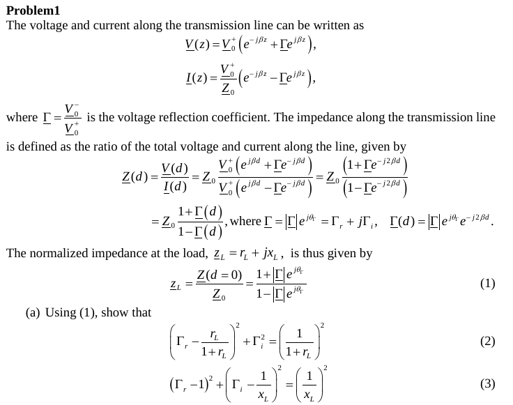 Solved Problem1 The voltage and current along the | Chegg.com