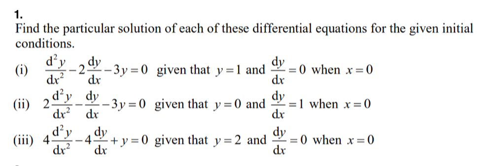 Solved Find the particular solution of each of these | Chegg.com