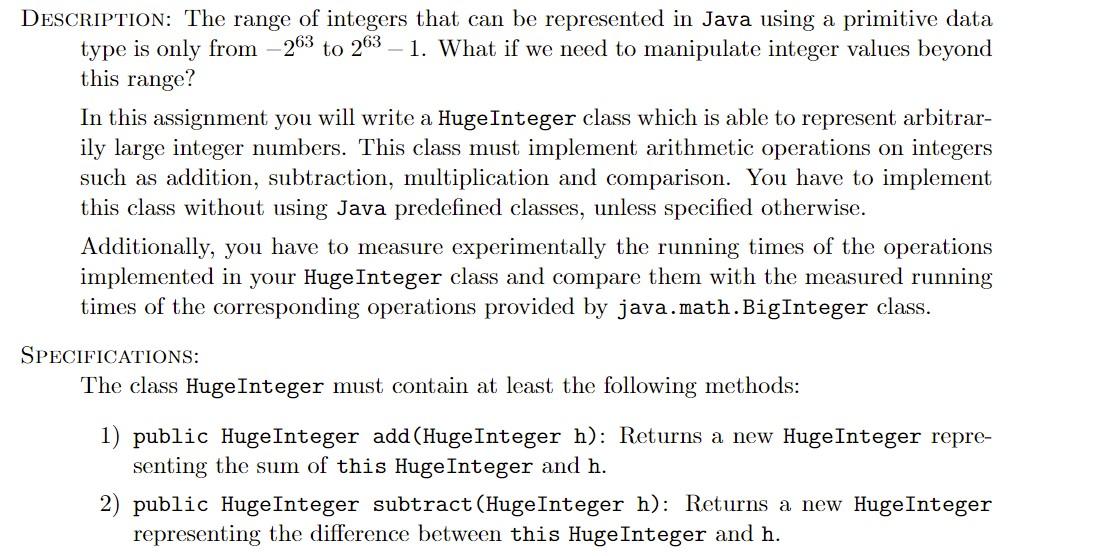 Solved DESCRIPTION: The range of integers that can be | Chegg.com