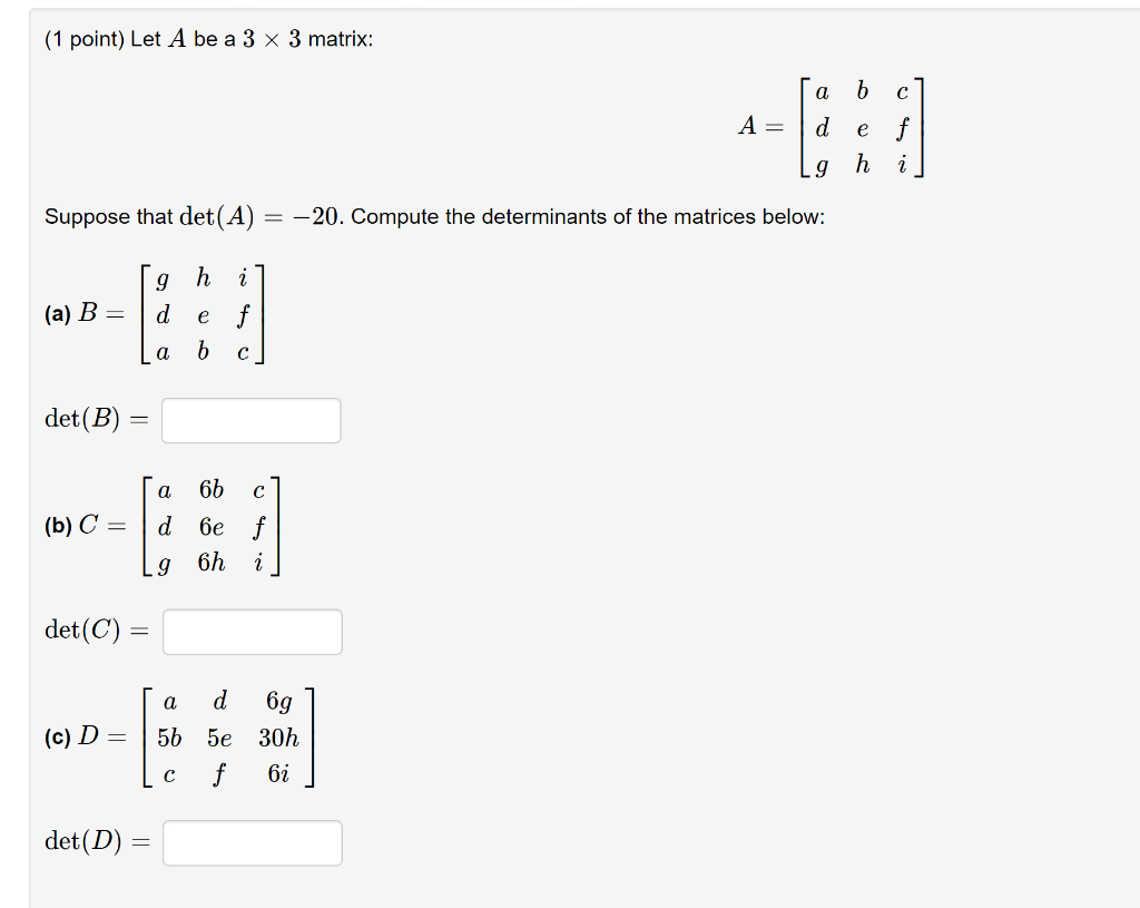 Solved (1 Point) Let A And B Be Two 4×4 Matrices. Suppose | Chegg.com