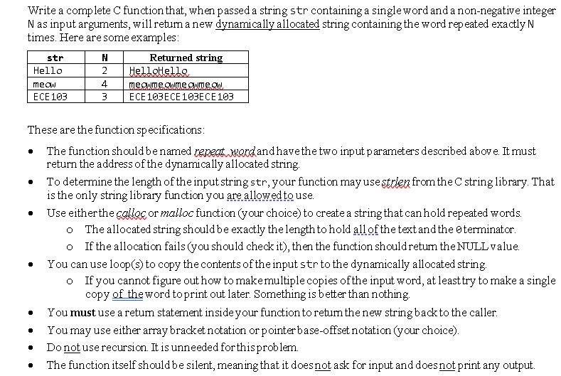 Solved Write a complete C function that, when passed a | Chegg.com