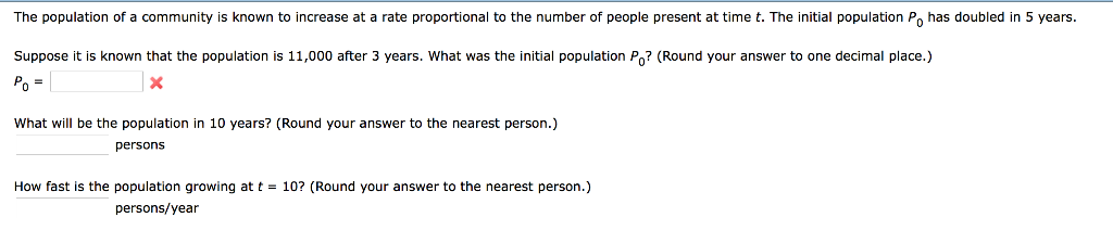 Solved The population of a community is known to increase at | Chegg.com