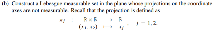 Solved (b) Construct a Lebesgue measurable set in the plane | Chegg.com