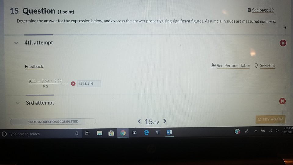 Solved 15 Question (1 point) a See page 19 Determine the | Chegg.com