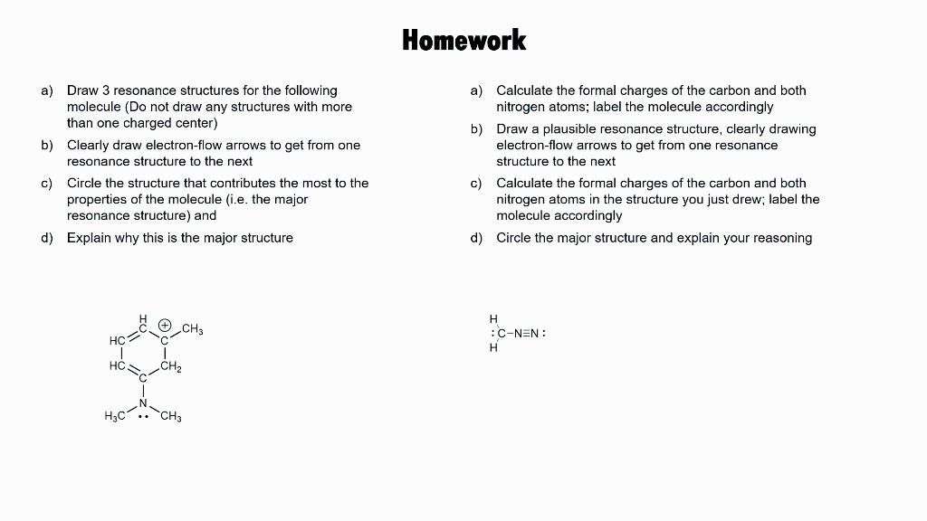 Solved a) Draw 3 resonance structures for the following a) | Chegg.com