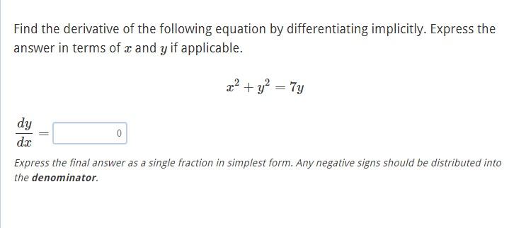 Solved Find The Derivative Of The Following Equation By | Chegg.com