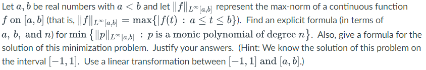 Solved Let A,b Be Real Numbers With A | Chegg.com