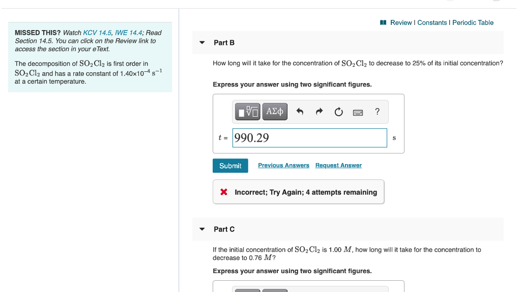 Solved Review Constants Periodic Table Part B MISSED THIS? | Chegg.com