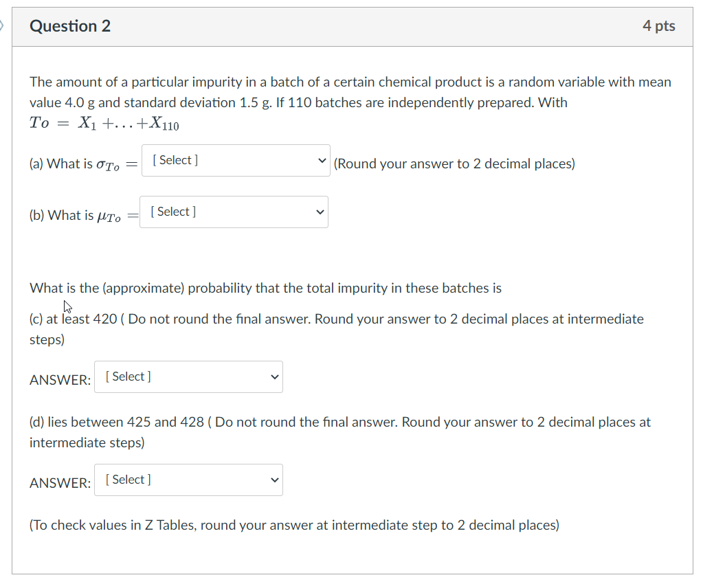 Solved The amount of a particular impurity in a batch of a | Chegg.com